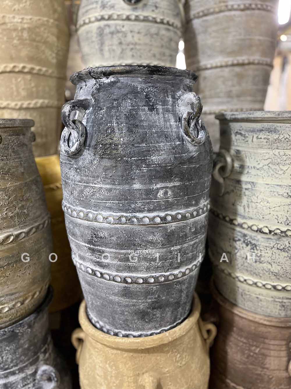 گلدان سفال طرح پتینه کد 02